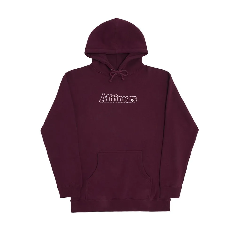 ALLTIMERS BROADWAY TONAL EMBROIDERED HOODIE - MAROON