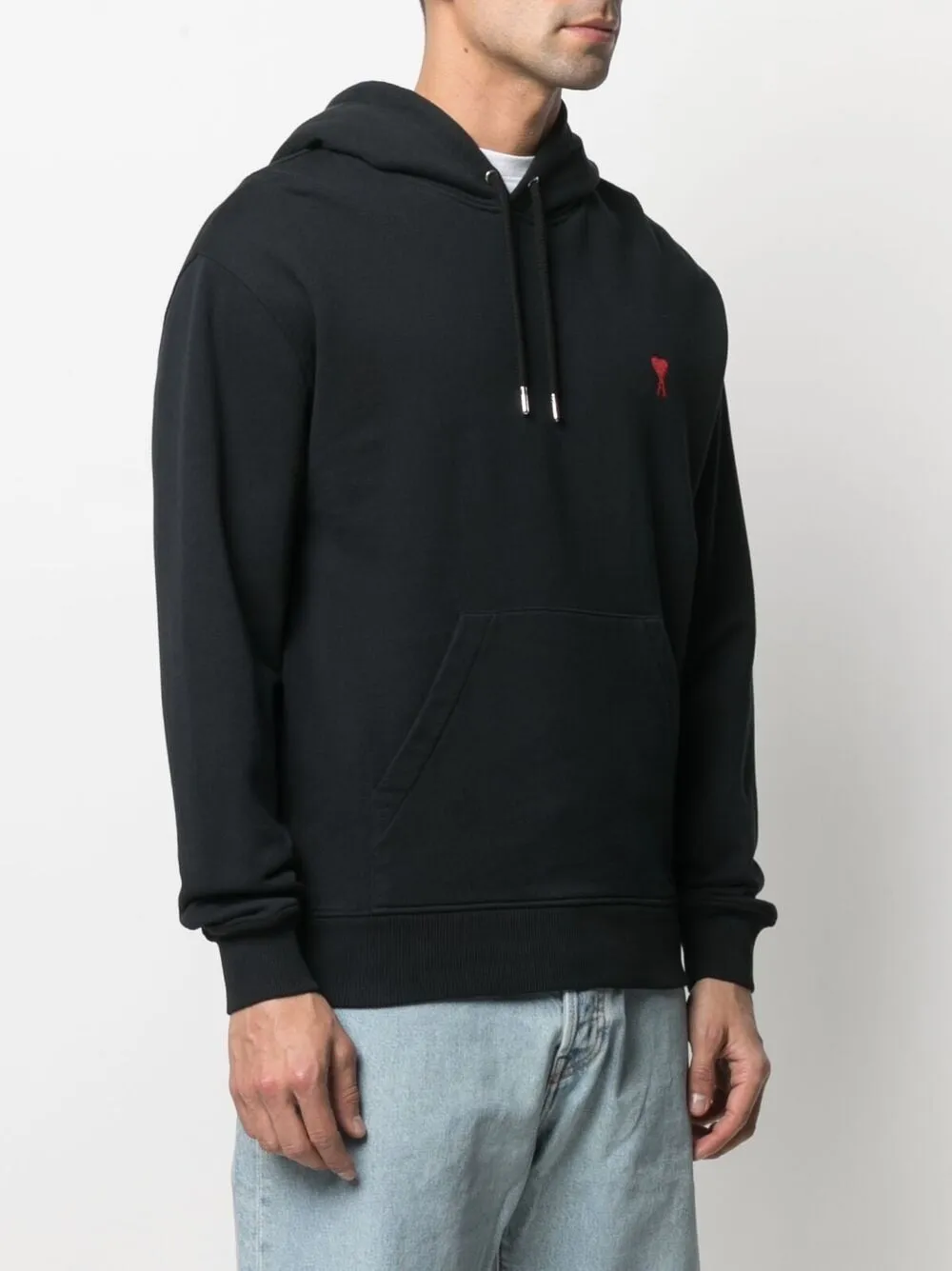 AMI Paris logo-embroidered Drawstring Hoodie