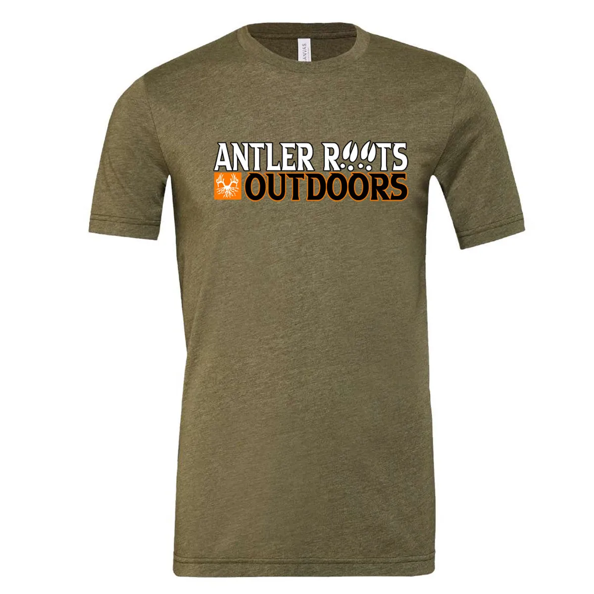 Antler Roots - Antler Roots Outdoors with logo in box - Heather Olive (Tee/Hoodie/Sweatshirt)