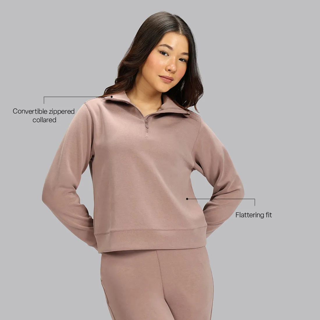 BareButter Pullover With Zipper