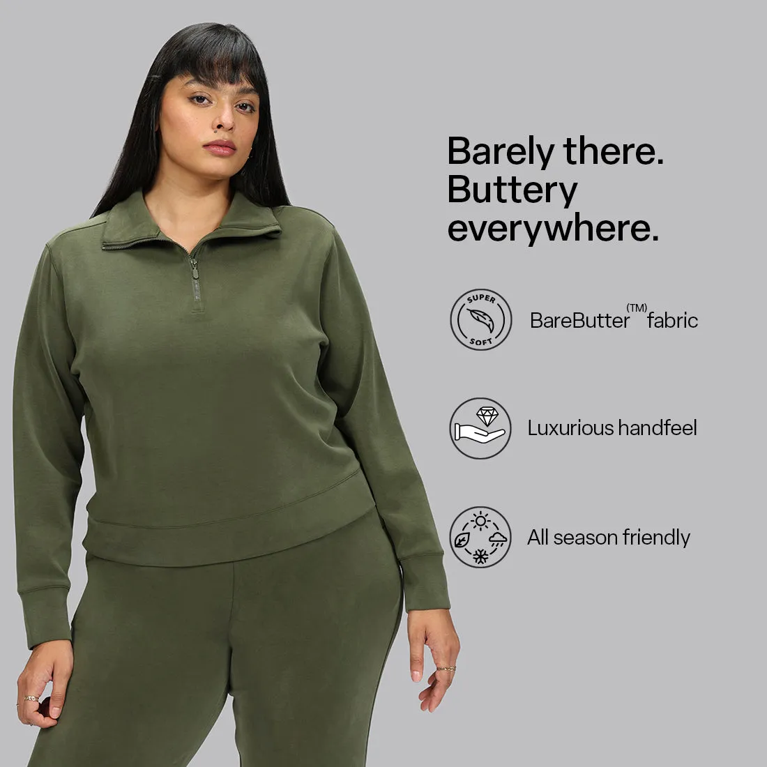 BareButter Pullover With Zipper