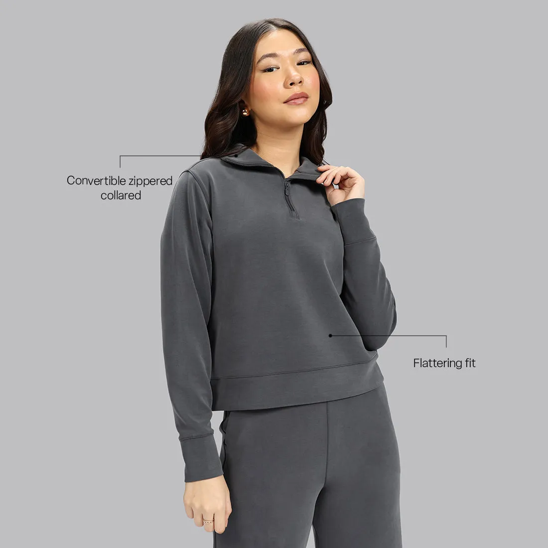 BareButter Pullover With Zipper