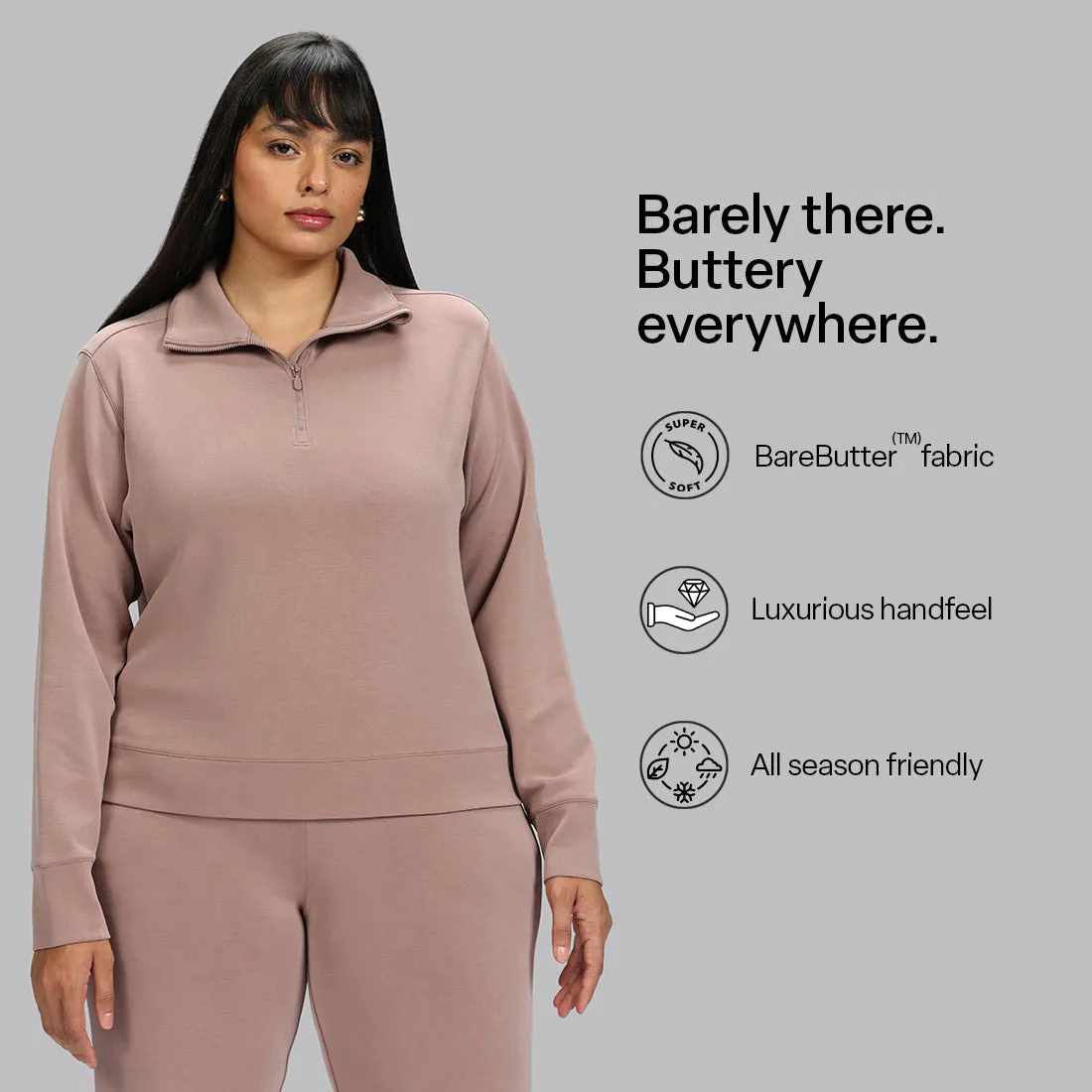 BareButter Pullover With Zipper