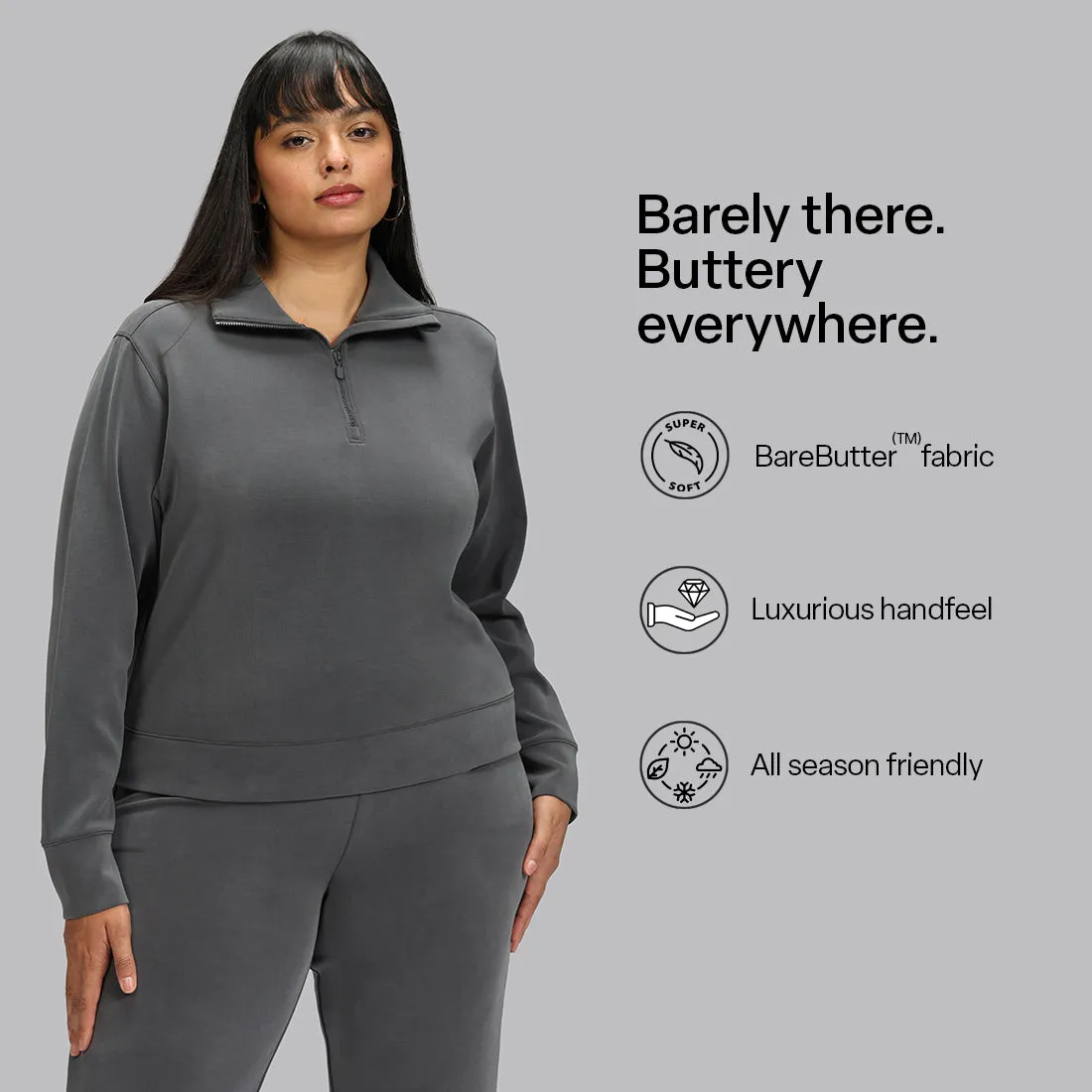 BareButter Pullover With Zipper