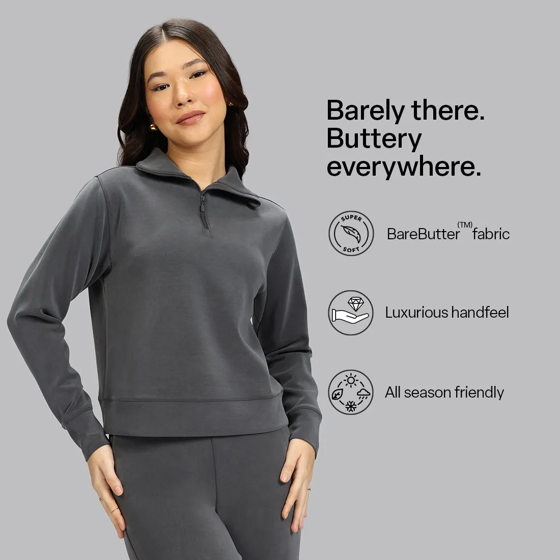 BareButter Pullover With Zipper