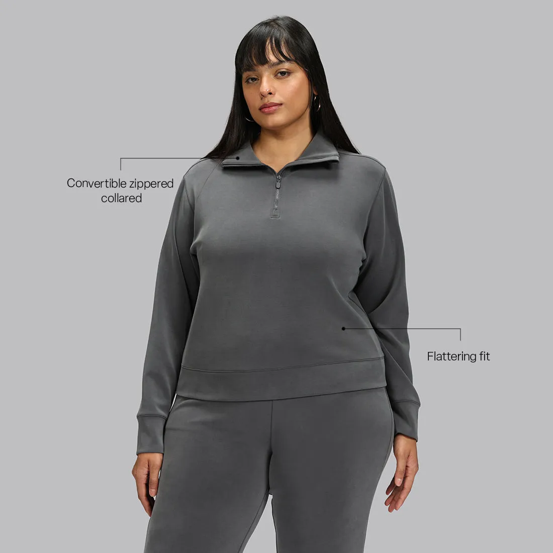 BareButter Pullover With Zipper