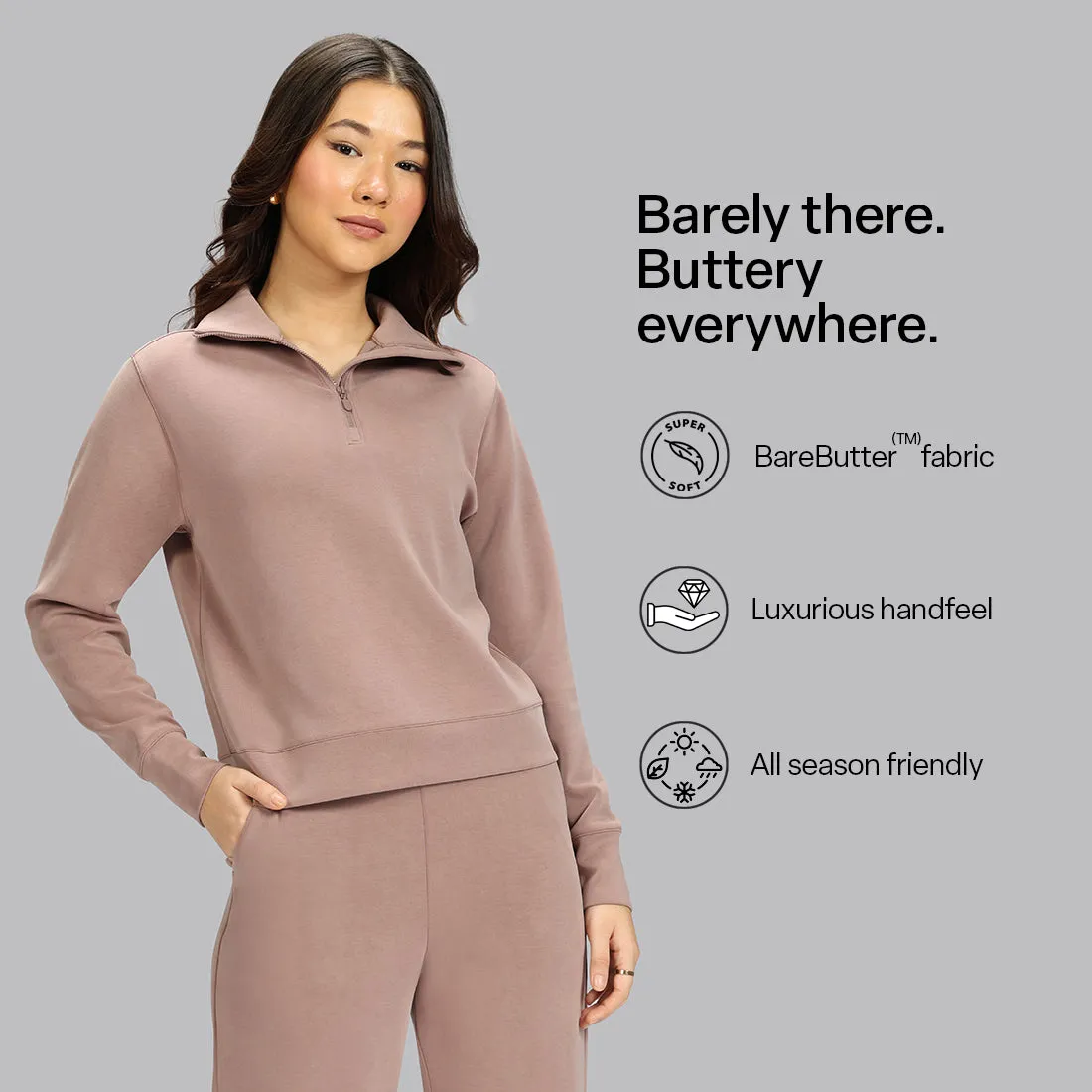 BareButter Pullover With Zipper