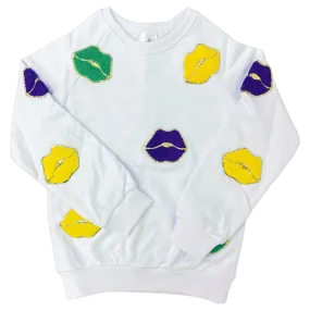 Belle Cher Sweater - Mardi Gras Lips