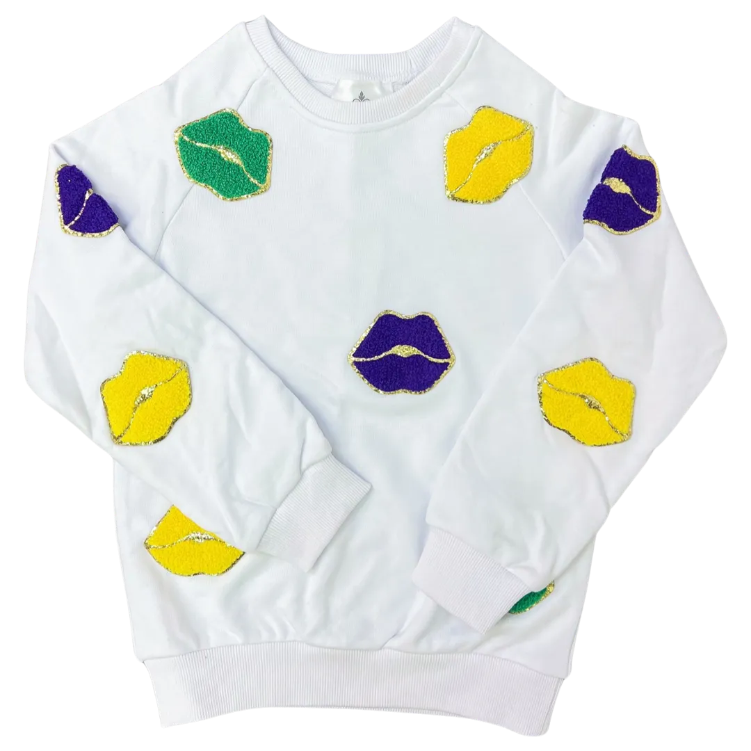 Belle Cher Sweater - Mardi Gras Lips