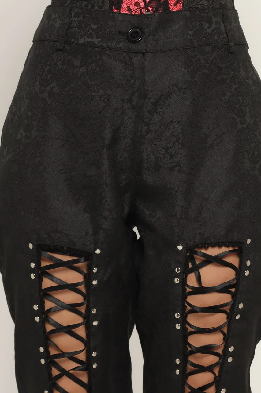 Black gothik Front Lace Trouser
