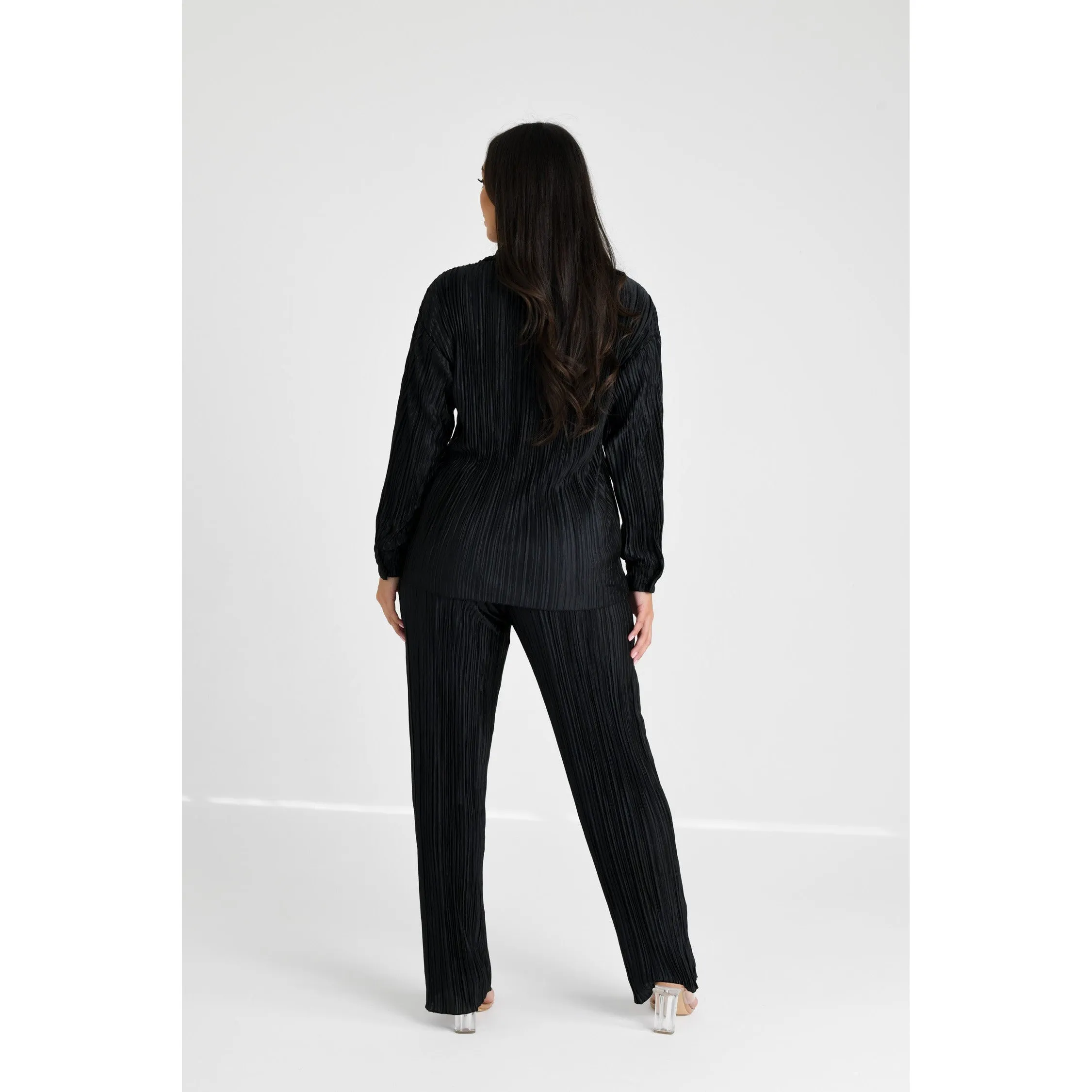 Black Plisse Co-ord