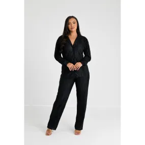 Black Plisse Co-ord