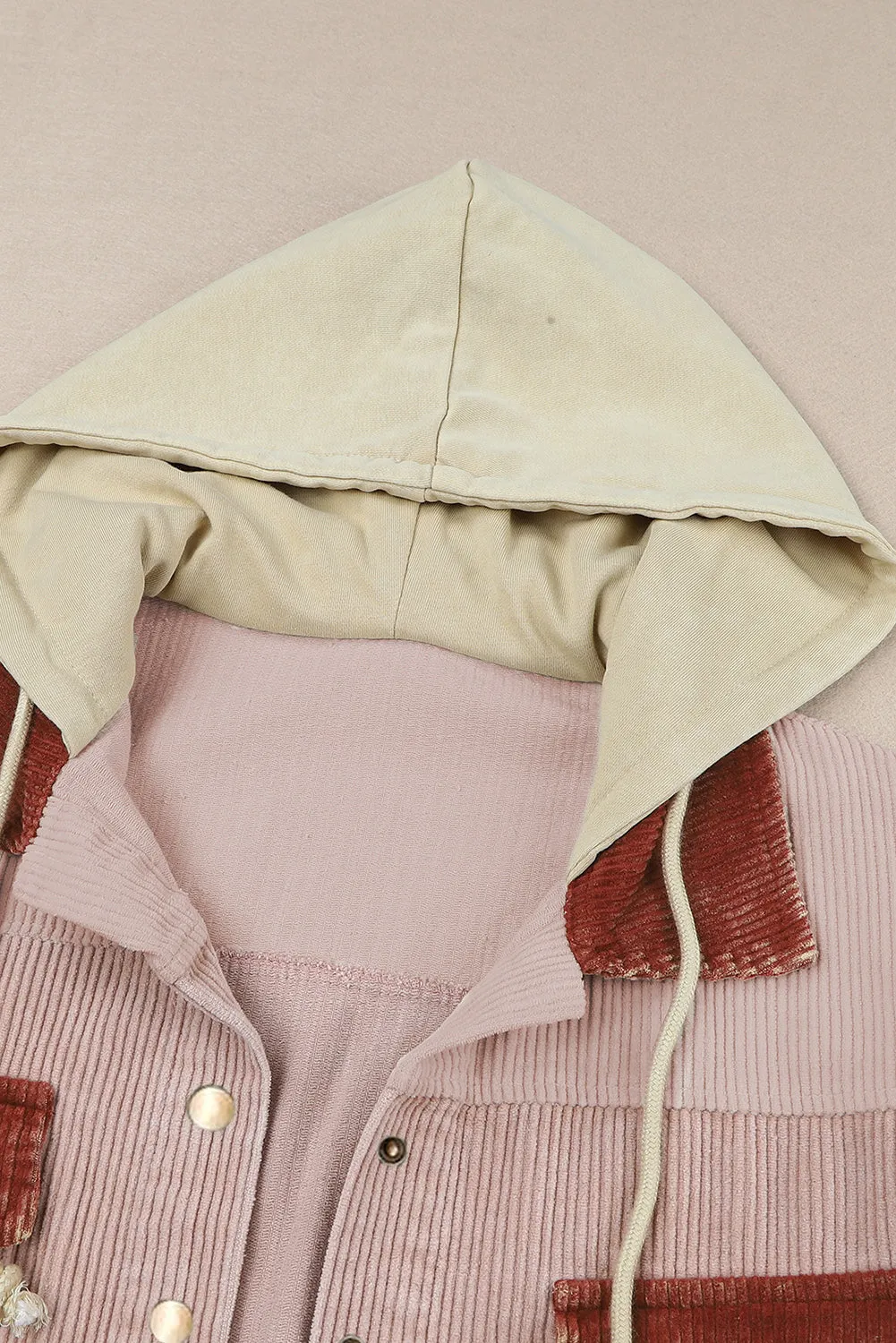 Button Down Hooded Corduroy Jacket
