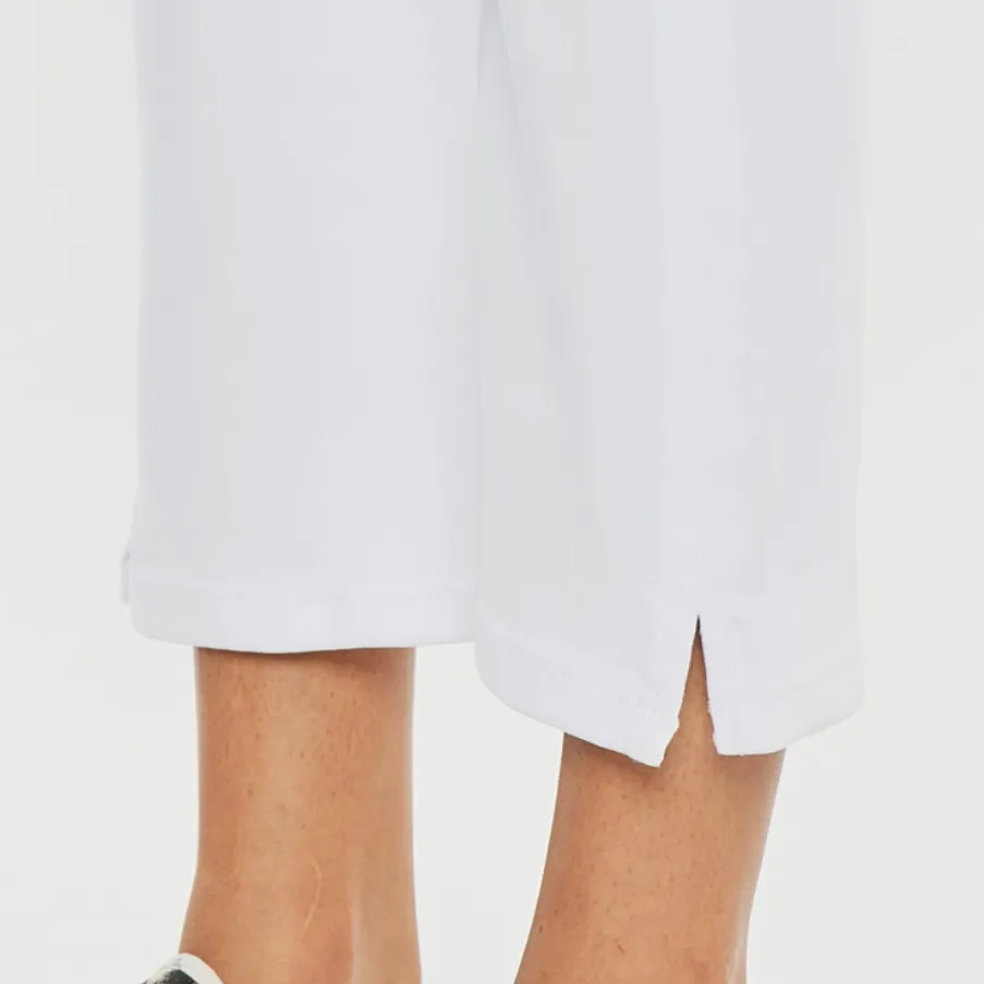 Callie High Rise Cropped White Flare Jeans
