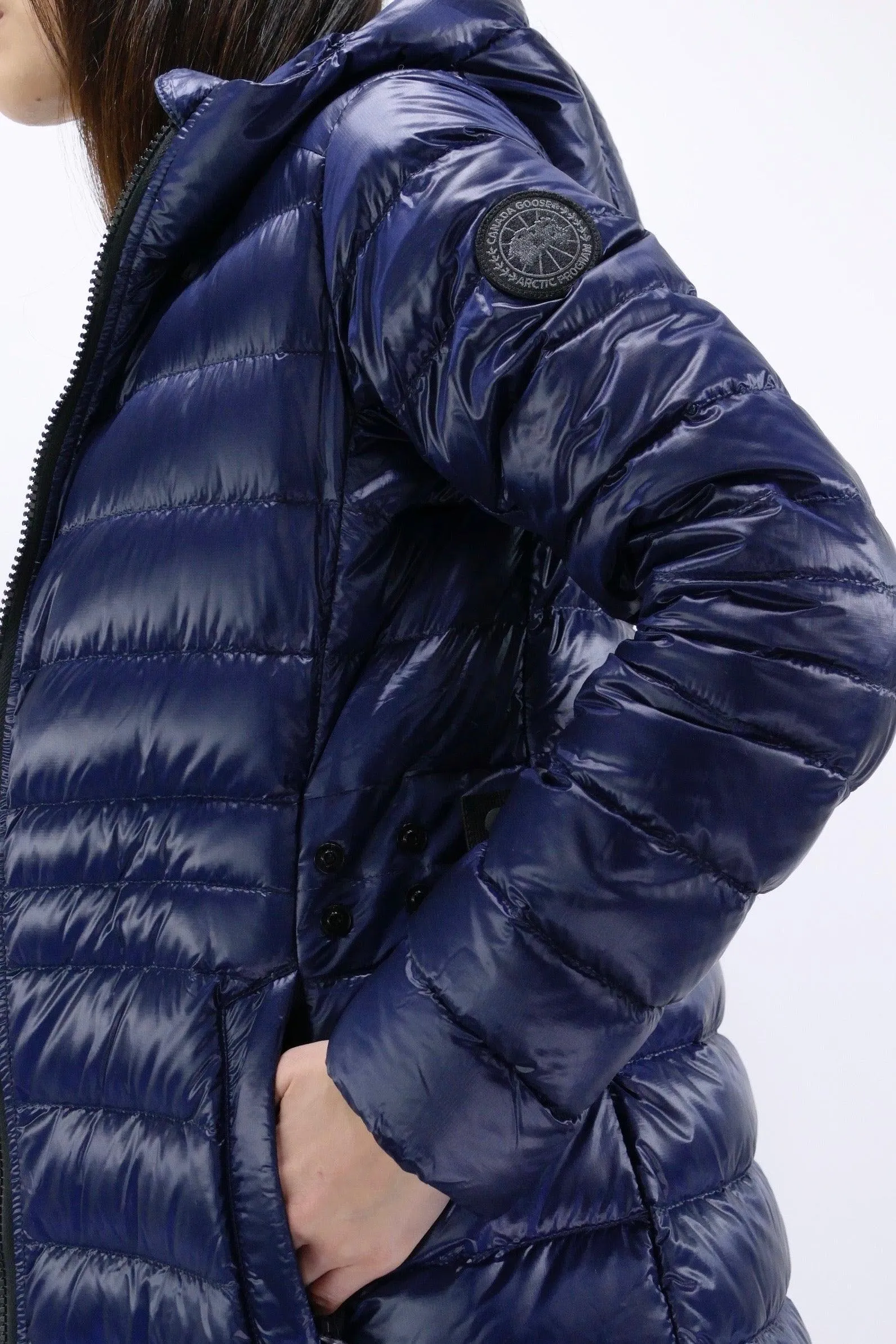 Canada Goose Womens Lite Jacket Cypress Hooded Black Label - Atlantic Navy