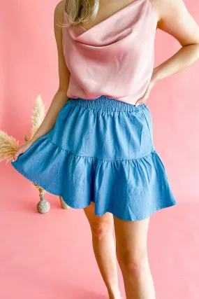 Claire Chambray Skater Skirt | FINAL SALE