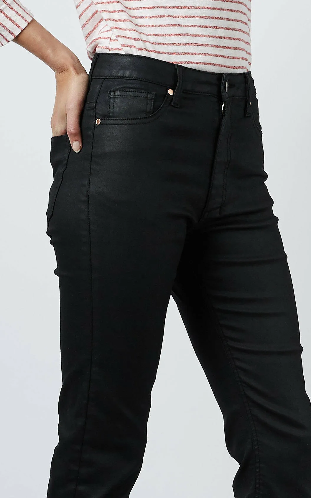 Coated Flare Jeans