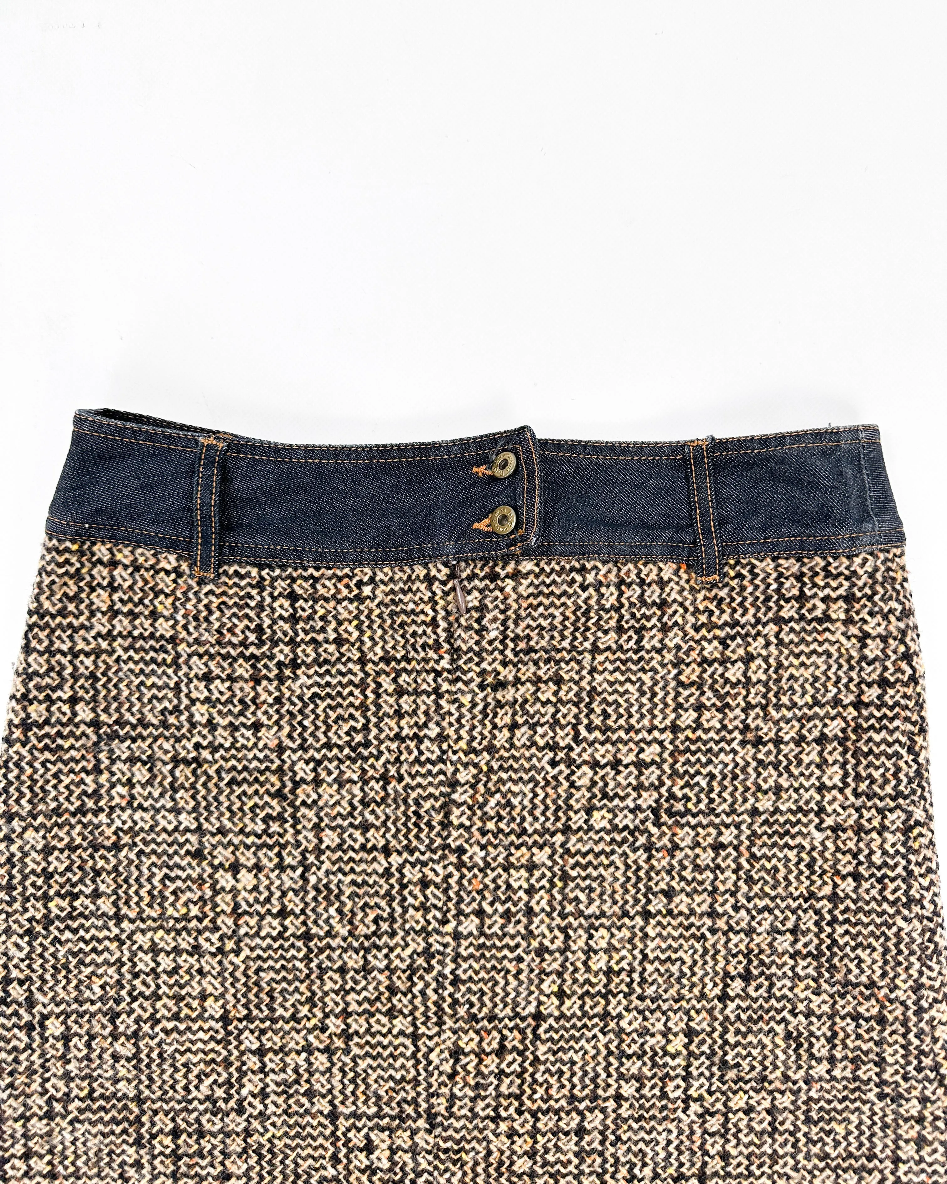 Dolce & Gabbana Checkered Wool Skirt 2005