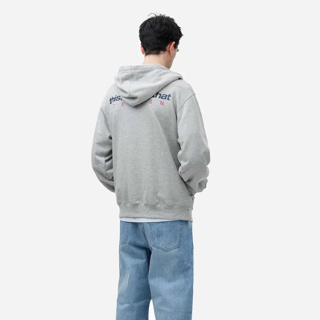 DSN-Logo Zip Hoodie - Heather Grey