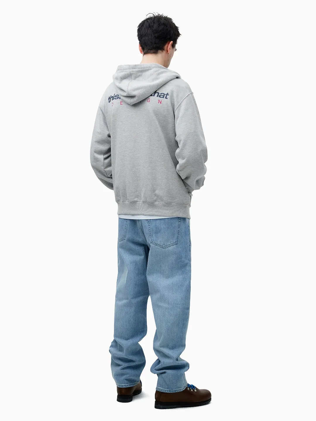 DSN-Logo Zip Hoodie - Heather Grey