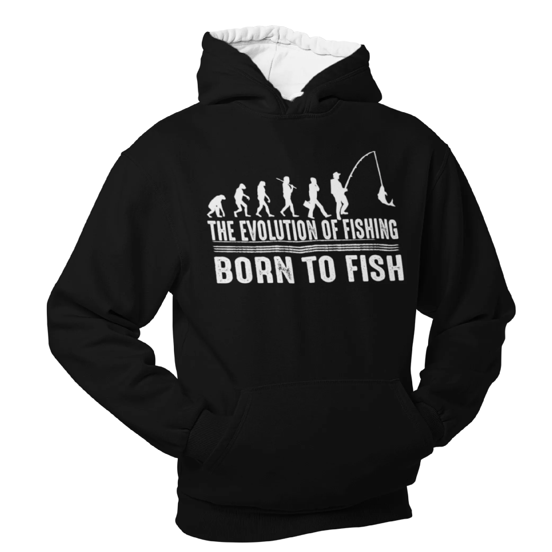 Evolution of fishing, Born to fish.  Fishing Humour Hoodie