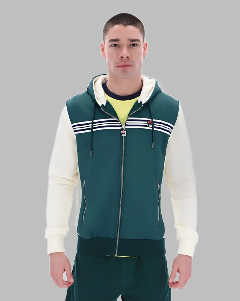 FILA Marble Fleece Hoodie Botanical Green/Gardenia