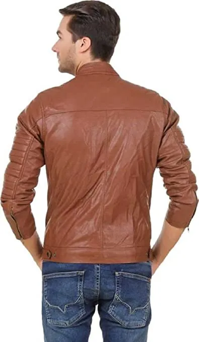 Garmadian Brown Pu Leather Jacket