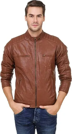Garmadian Brown Pu Leather Jacket