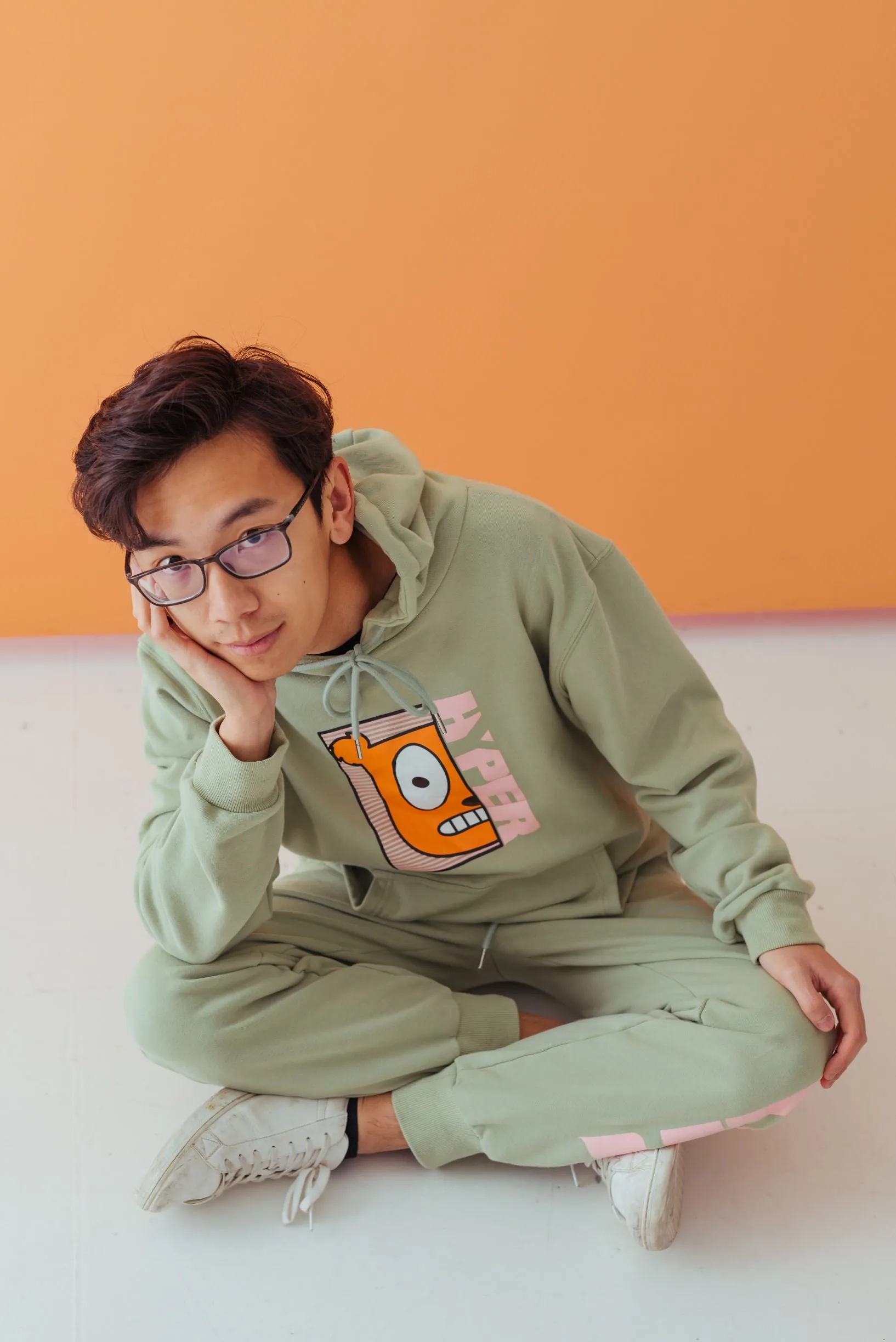 Half Face Green Hoodie