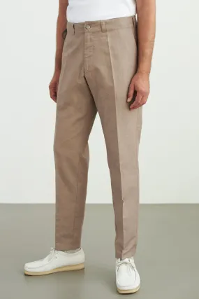 JOSTHA regular trousers - walnut linen