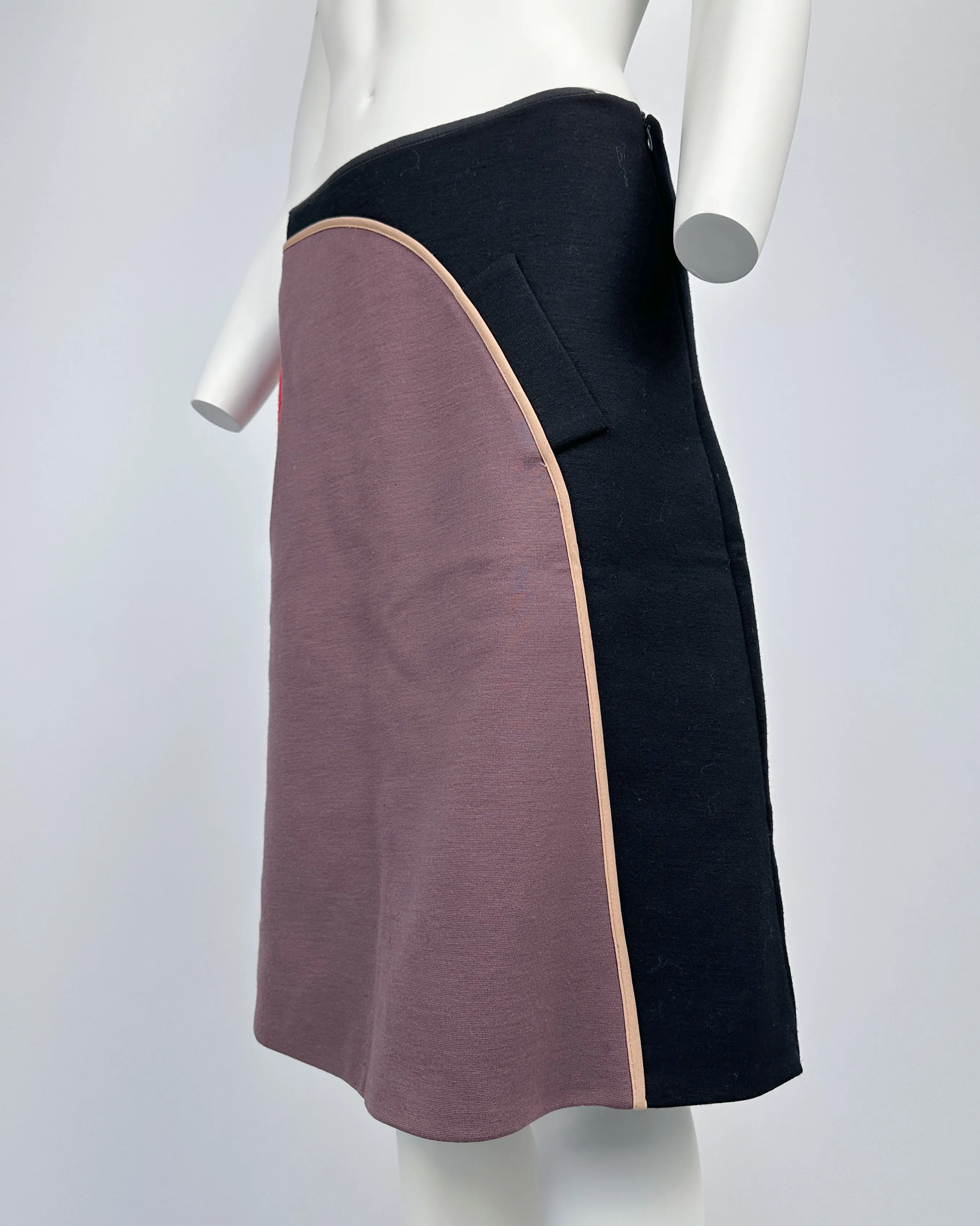 Marni Color Block Double Layer Skirt 2000's