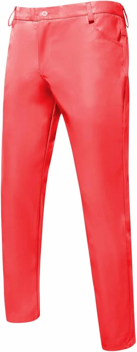 Mens Goth Punk Pants Slim Fit Trousers Vintage Gothic Steampunk Pants Biker Motocycle Pants Retro PU Skinny Trouser