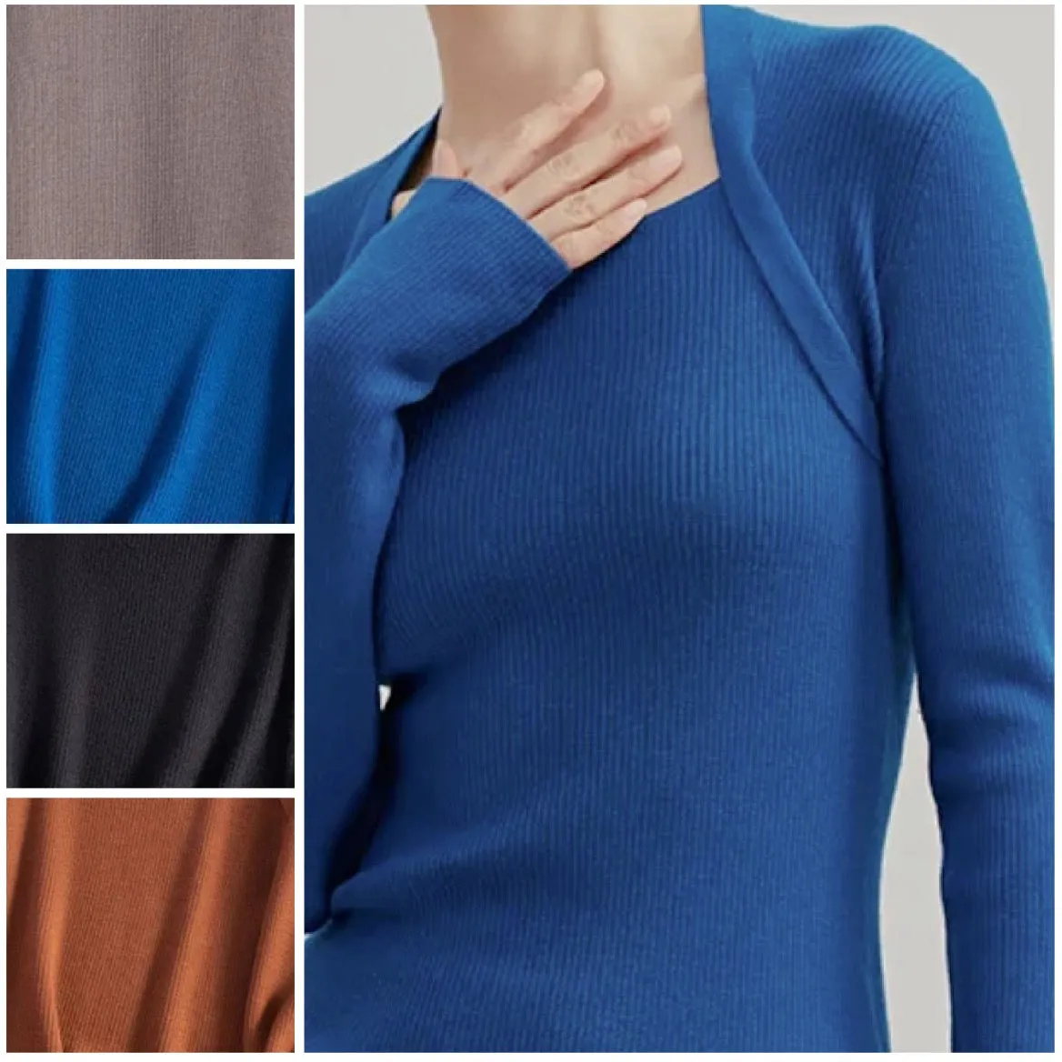 Merino wool rib knit fitted top | Women’s knitwear