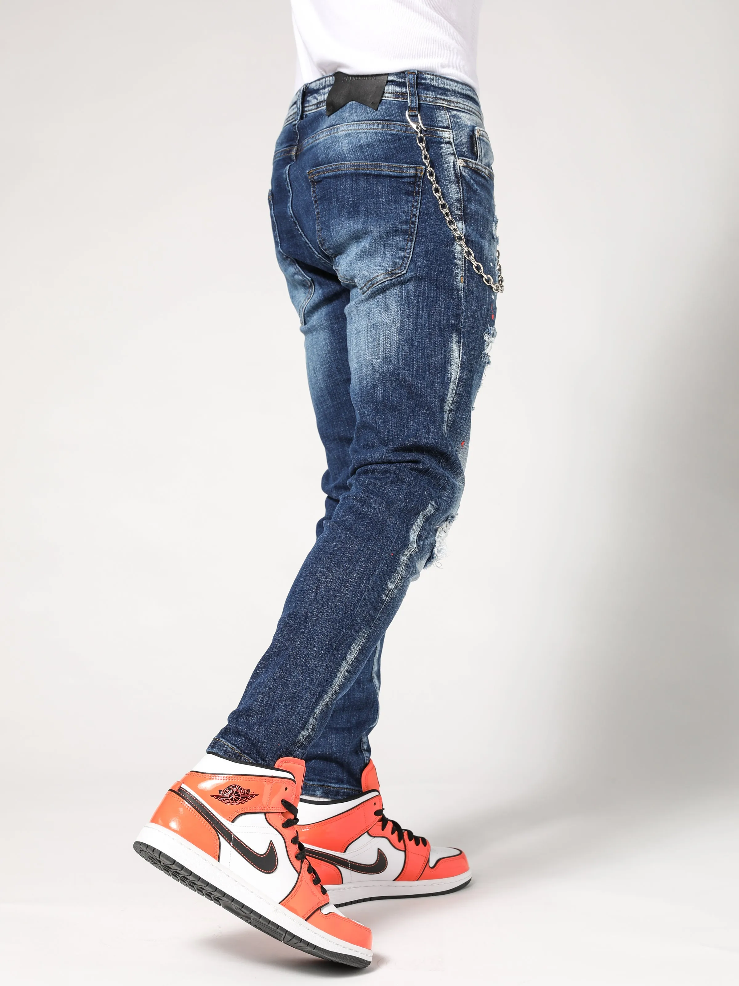 Patch Blue Denim Jeans