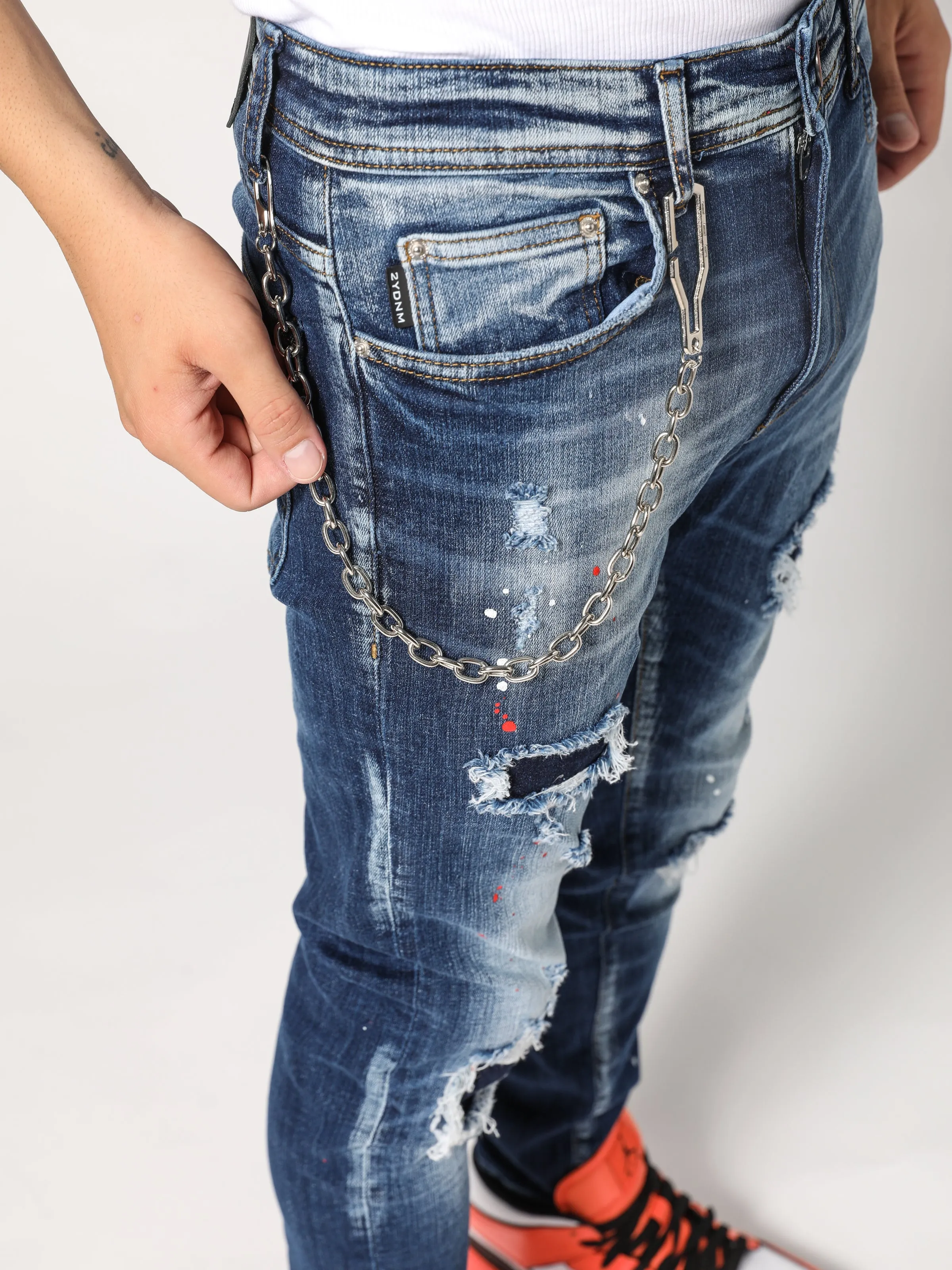 Patch Blue Denim Jeans