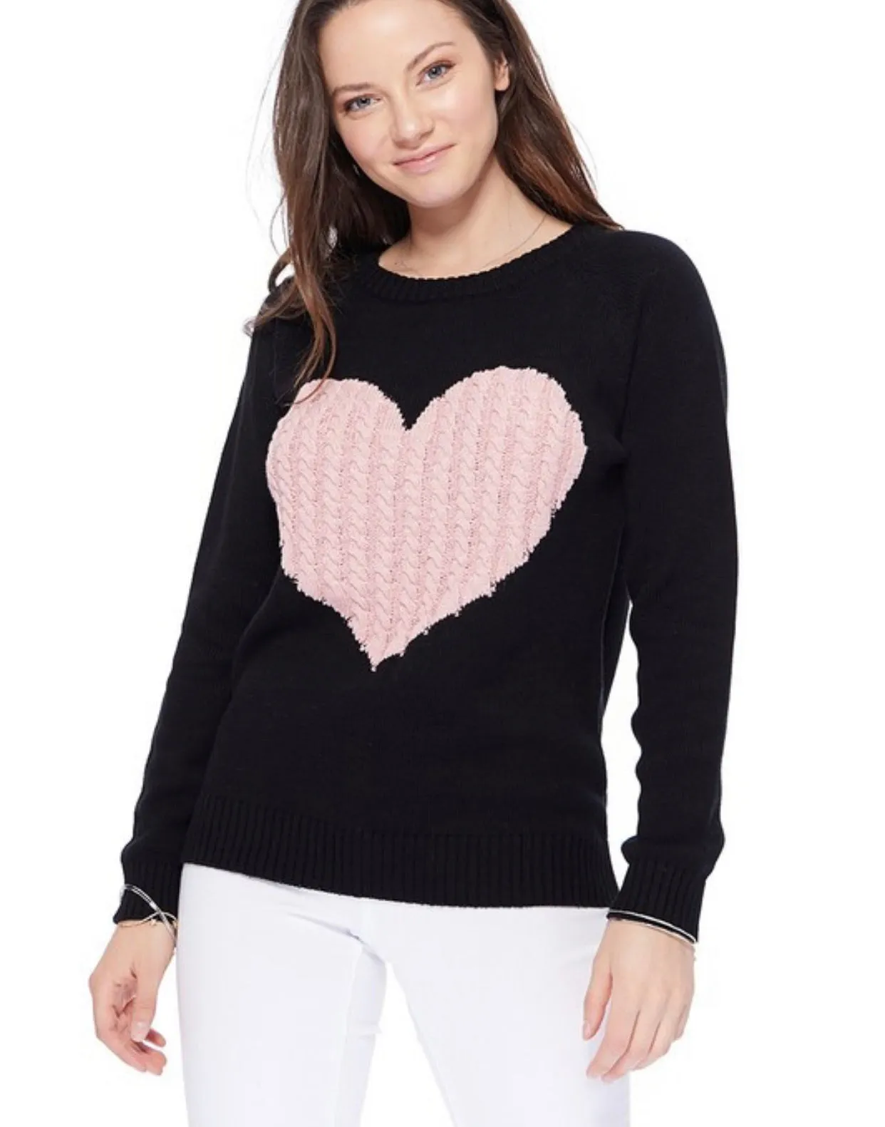 Pink Heart Sweater