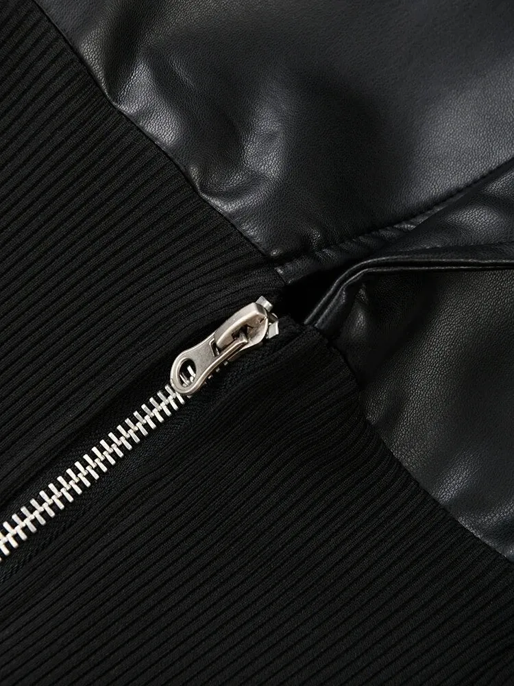 Pre Order:  Elastic Waist Vegan Leather Jacket