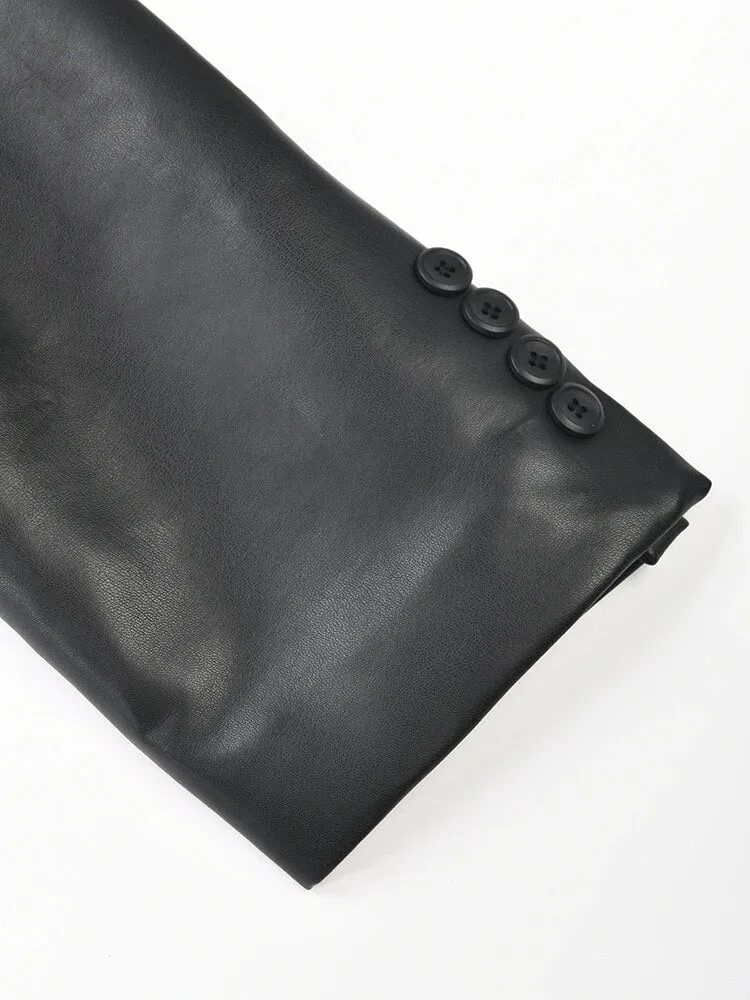 Pre Order:  Elastic Waist Vegan Leather Jacket