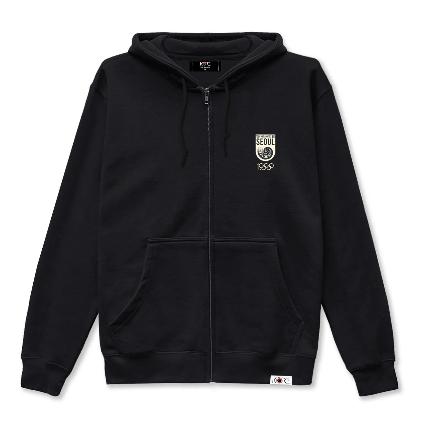 SEOUL 88 STAMP ZIP UP HOODIE (BLACK)