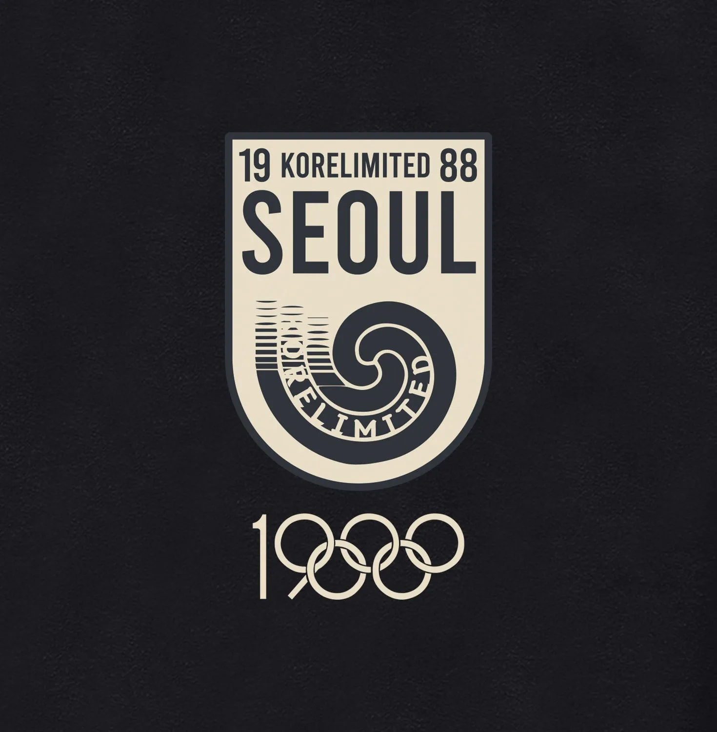 SEOUL 88 STAMP ZIP UP HOODIE (BLACK)