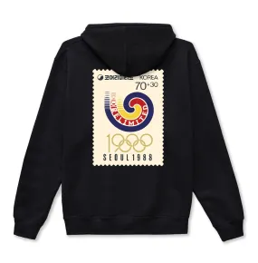 SEOUL 88 STAMP ZIP UP HOODIE (BLACK)