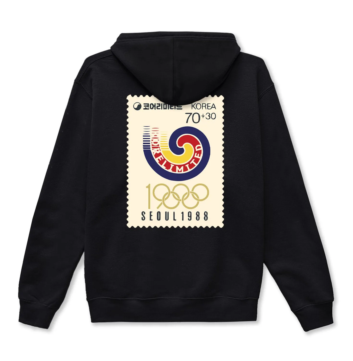 SEOUL 88 STAMP ZIP UP HOODIE (BLACK)