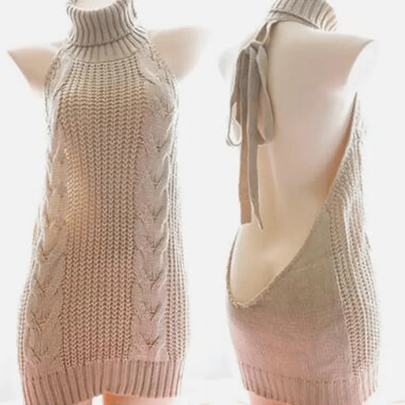Sexy Backless Virgin Killer Sweater