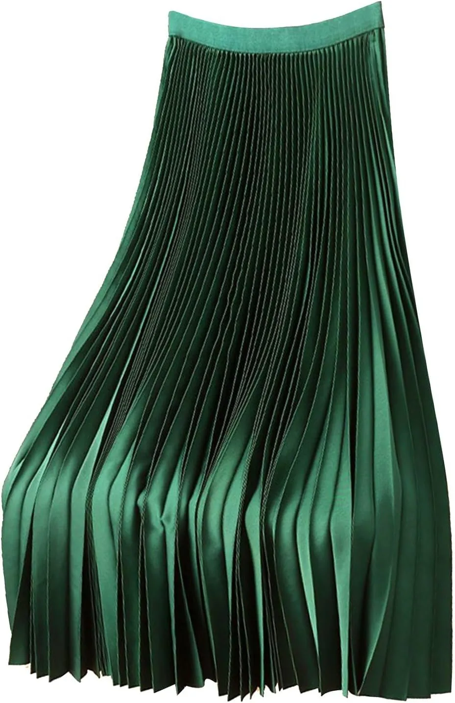 Solid Color Premium Satin Pleated Skirt Plus Size Versatile Skirt Womens Mini Skirts High Waist
