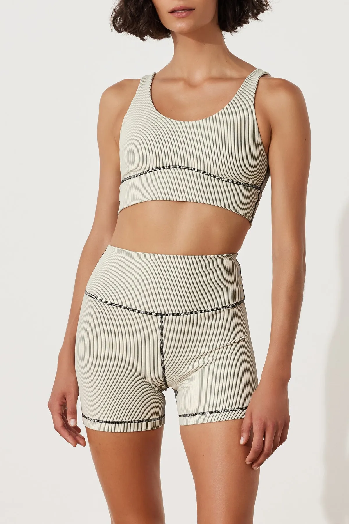 Stripe Rib Short - Coconut
