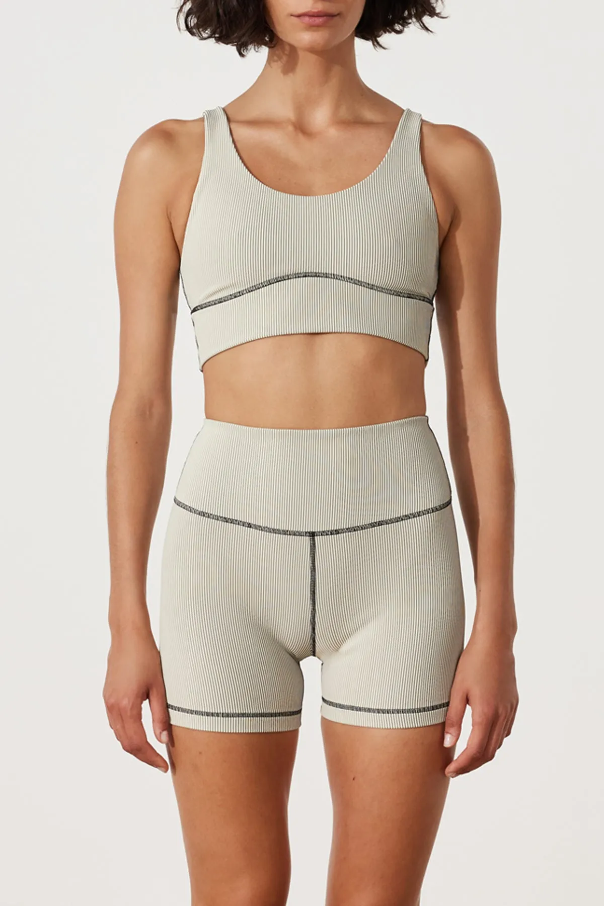 Stripe Rib Short - Coconut