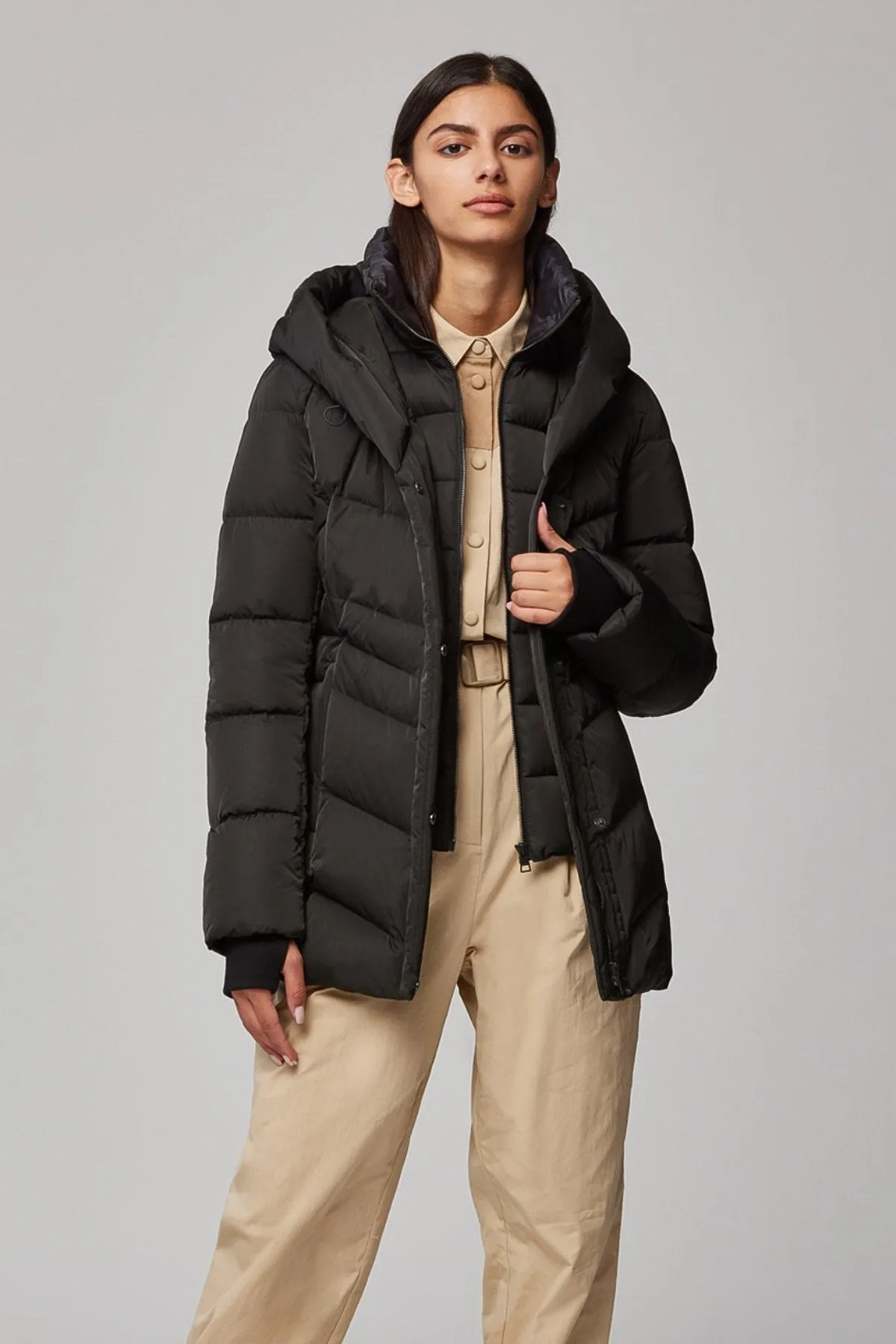 TALLIA Eco-Friendly Slim-Fit Radiant Down Hooded Jacket