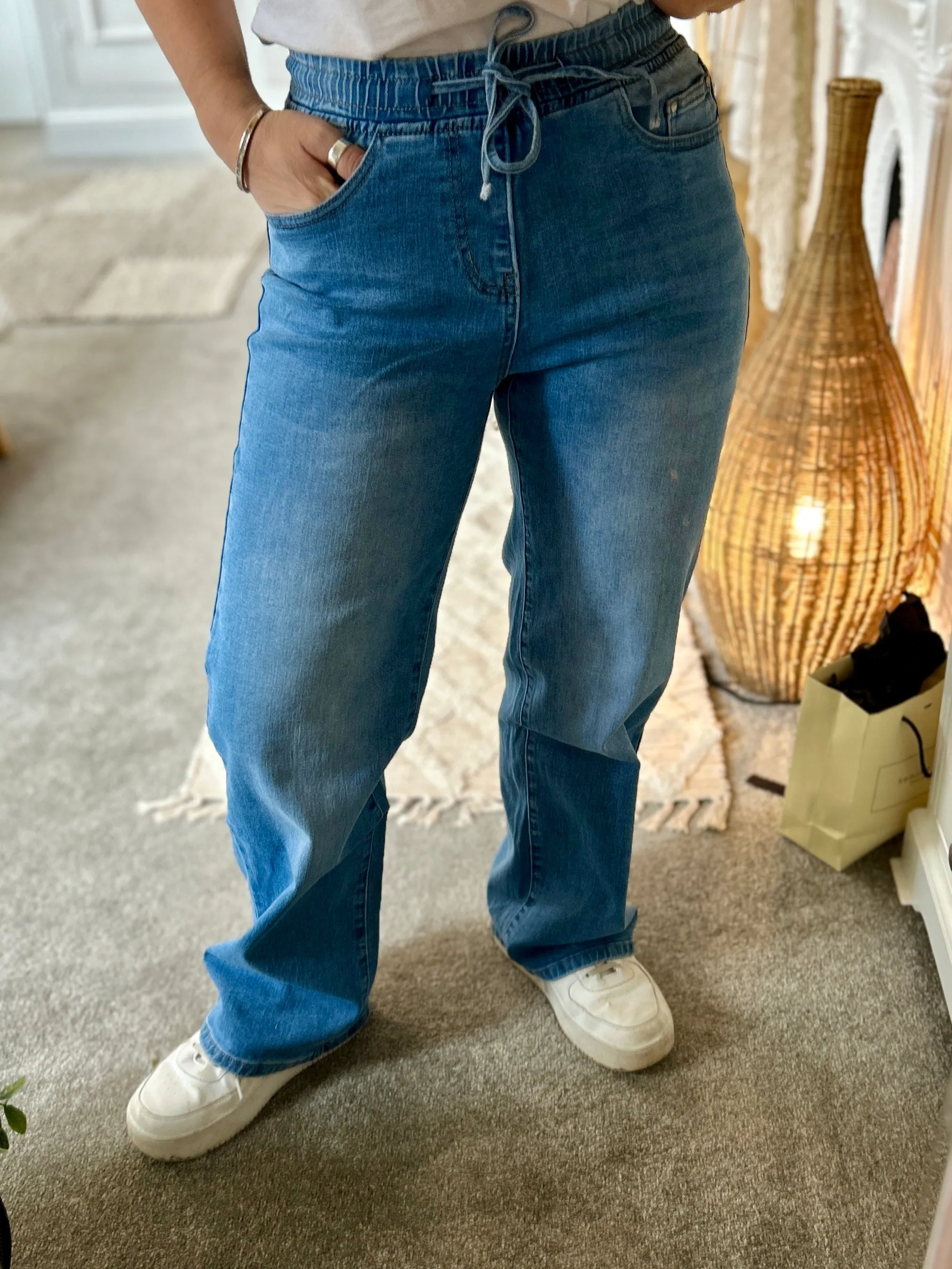 The Utimate Portrait Wide Leg Tie Waist Jeans