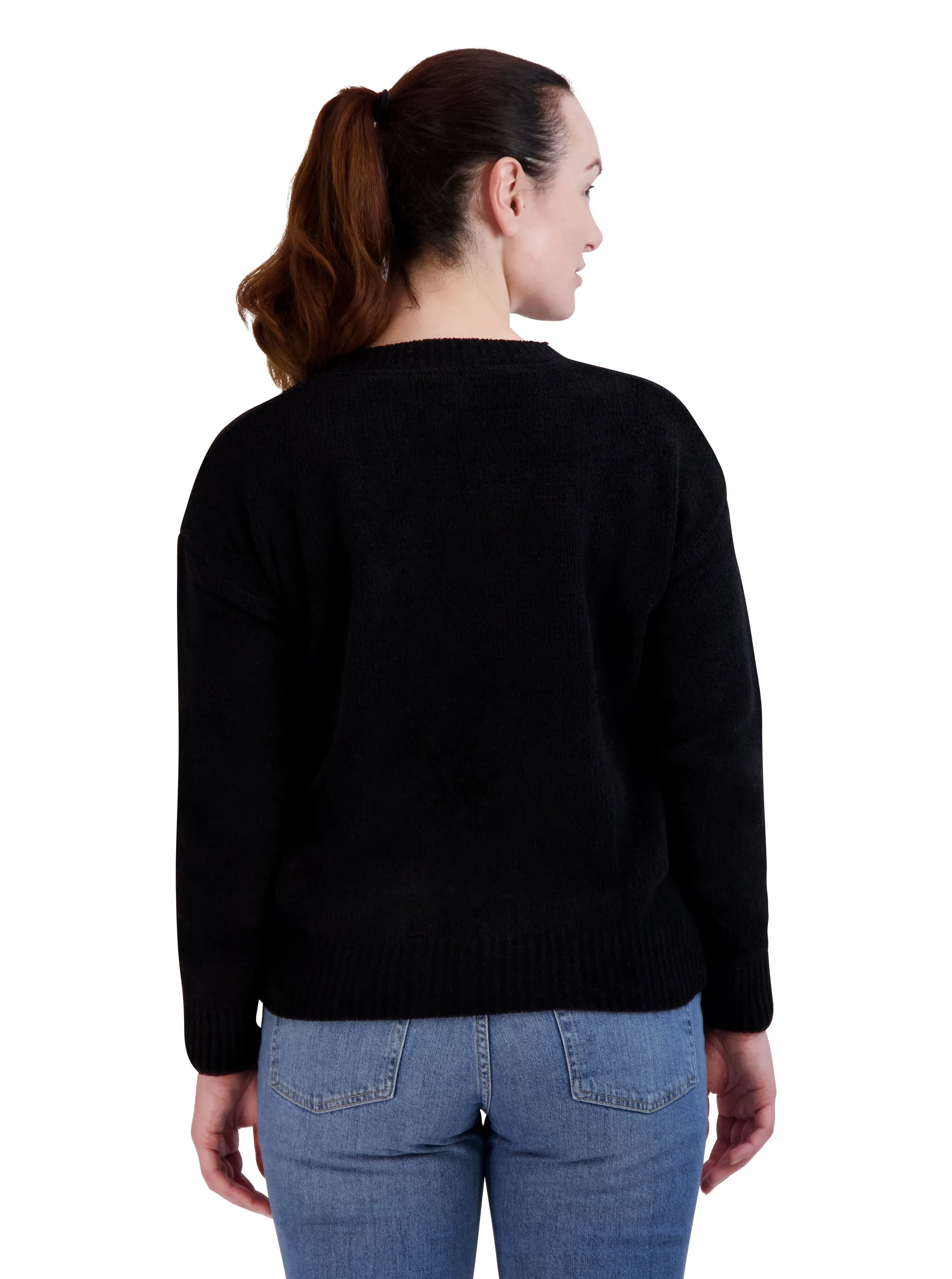 Women's Embroidered "WEEKEND" Chenille Sweater
