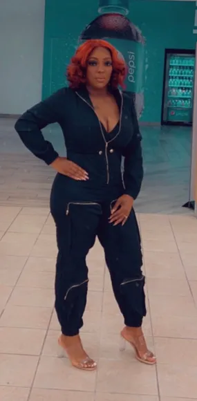 Zipper Cargo Jumpsuit